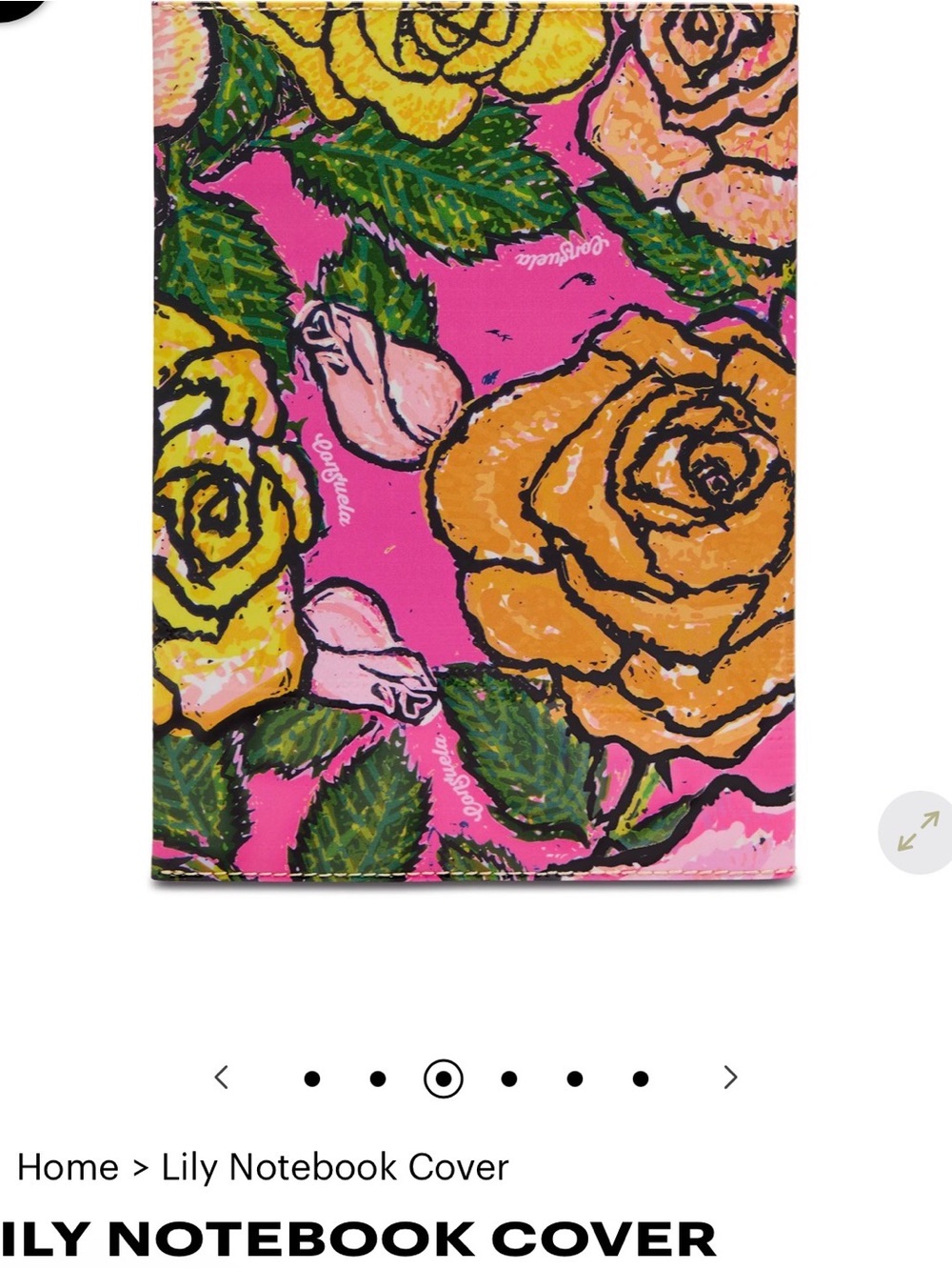 Consuela (Lilly) Floral Notebook Cover — Pink, Yellow, Green - Picture 3 of 5